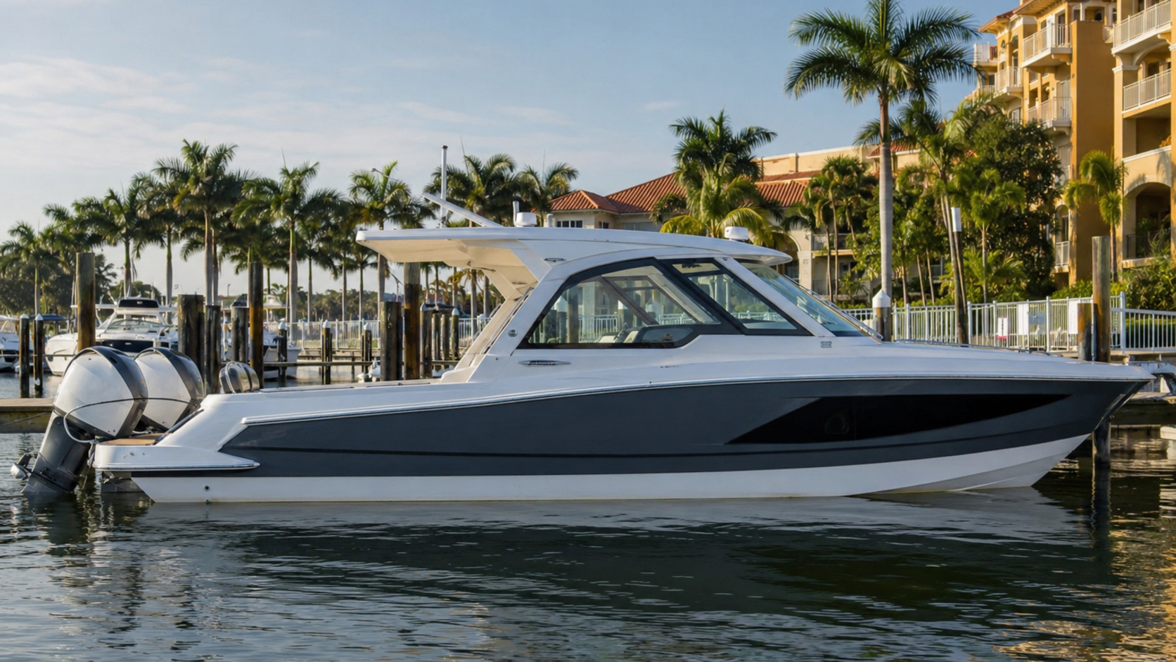 pursuit boats offshore os 325 dockside luxury profile 04
