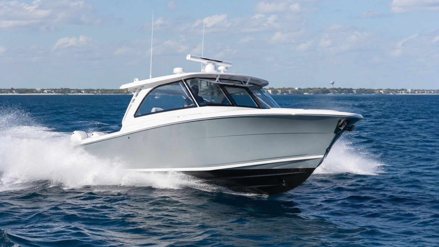 pursuit boats offshore os 355 front quarter offshore running 02