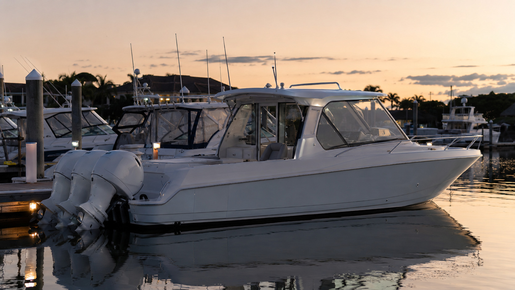 pursuit boats offshore os 405 marina evening profile 23