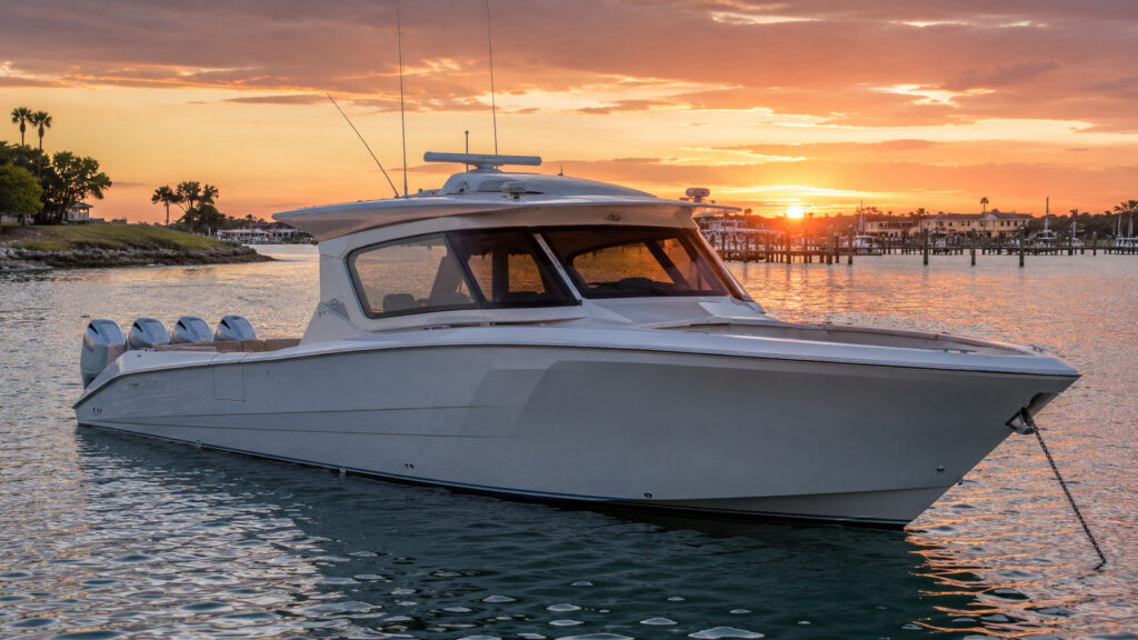 pursuit boats offshore os 445 sunset flagship angle 14
