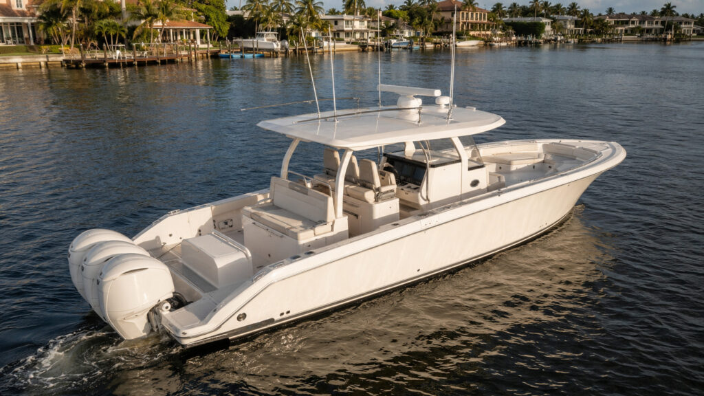 pursuit boats s 358 elevated wide exterior 05