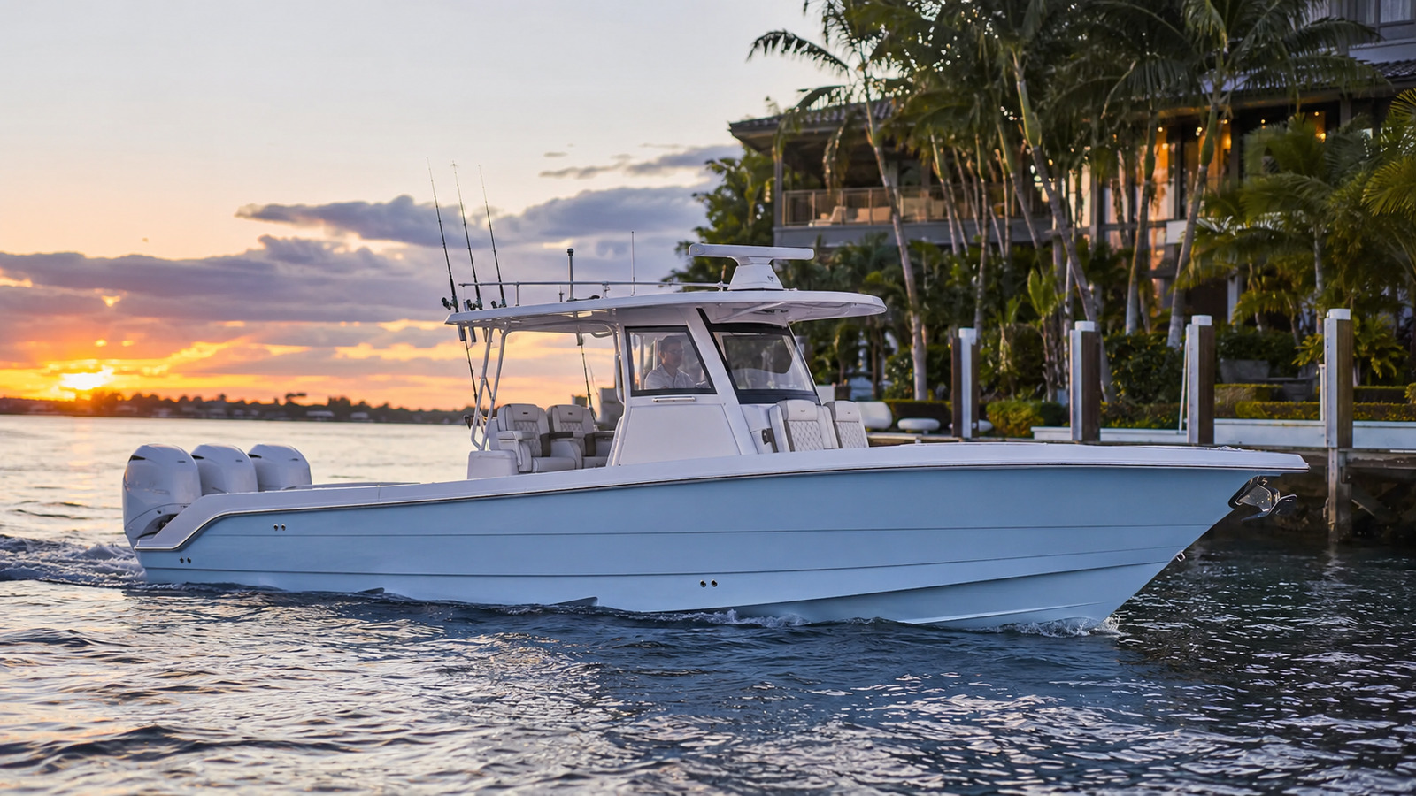 yellowfin boats 36 offshore sunset dockside 25